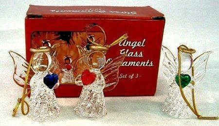 Christmas Gold tipped Glass Angels