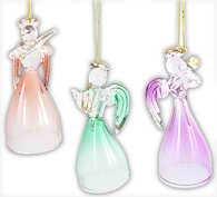 3 Glass Angels Ornaments  
