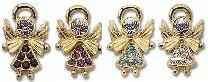 Birthstone Colors!  Birthstone Guardian Angel Lapel Pins with 1 large & 6 smaller stones. 3/4 tall. Specify birthstone color 