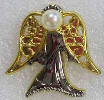 gold thinking guardian angel pin. Pin is 1/2 tall gold plated. Made in the USA!