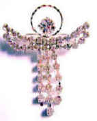 Rhinestone angel pin with halo