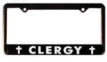 clergy license plate frame