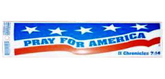 Pray for America Bumper Sticker. II Chronicles 7:14. Size: 3 x 11. Printed on Removable weather-resistant vinyl.