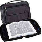 Embassy Italian stone design genuine leather bible cover features one zippered sidepocket. Measures 7x10'x2 1/2