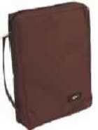 Brown poylester Cover w/fish logo. Medium or large. 6 5/8 x 9 1/2 x 2 large cases comfortably hold all popular Bibles.