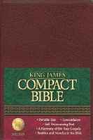 The King James Version. bonded Burgandy leather 3 x 6 x 1 1/4 6 point type, red letter.