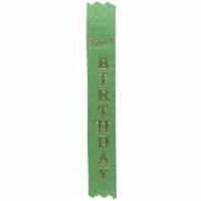 Narrow Green  Birthday Ribbon Adhesive Backed