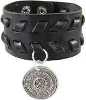 Exclusive! Heavy 1 5/8 x 9. Snaps at 7 1/2 and 8 Faith as a Mustard seed real leather fashion bracelet with coin 1 1/4pewter
