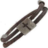 Leather cross bracelet