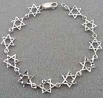 Sterling Silver - Diamond Cut Star of David Bracelet 
