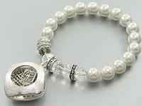Lord's Prayer Pearl Silver Bracelet 
