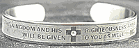 Stainless Steel Bangle Bracelet Matthew 6:33
