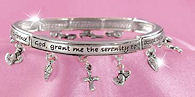 Silver Serenity Prayer Bracelet with Charms