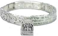 Christian prayer box bracelet silver