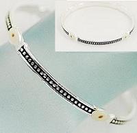 Silver Mustard Seed Bracelet  Narrow