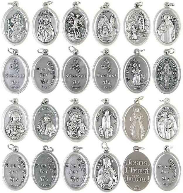 Saints Oxidized Medals  