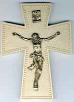Gold Wall Crucifix 6 Inch Resin 