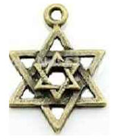 Antique Bronze Jewish Star on Star