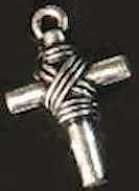 Cross Charm with Rope Center