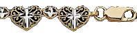14 Karat Cross Heart Bracelet Image