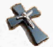 Crucifix Charm Hemitite and Gold  