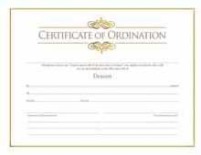 Deacon Ordination Certificate