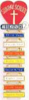 cross and crown Sunday school year bars pins