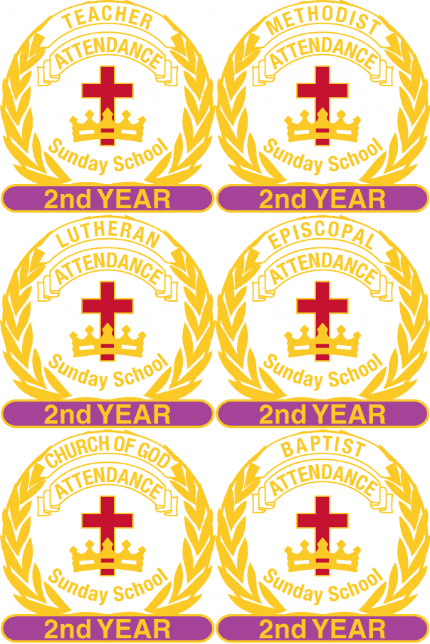 cross and crown attendance pins