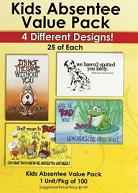 100 Kids Attendance Postcards