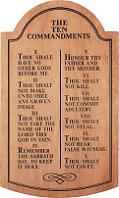Large Ten Commandments Carved Tablet
