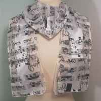 White Choir Music Staff Scarves