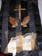 Cross Bible Praying Hands Scarf Black