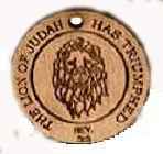 Christian Lion of Judah Wood Pocket Coins
