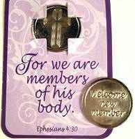 New Member Cross Welcome Coin Tokens