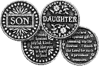 Son, Daughter, Grandson, Godmother, Granddaughter coins