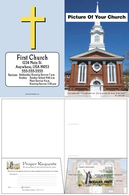church custom pocket folder cheap church bulletins