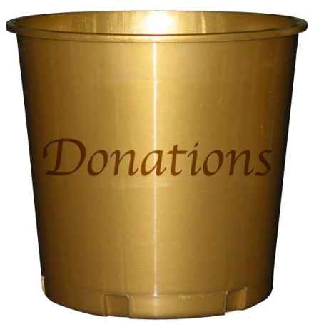 Large Gold Plastic Donation Buckets