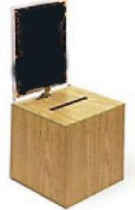 Oak Finish Poor Box or Donation  Box 