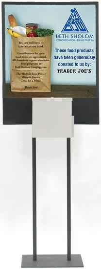 Food Drive Money Donation Box & Floor Stand Sign