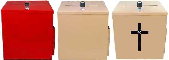 Metal Locked Donation Box or Ballot Box