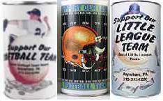 Little League, Football, Girls Softball Can Image
