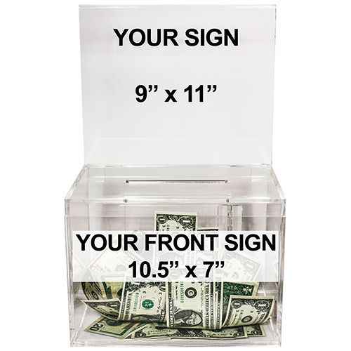 Donation Box For Money King Size Lucite
