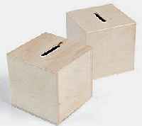 Blank Wood Donation Boxes 3 Square