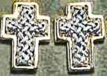 gold and silver cross earrings
