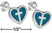 Sterling Silver Mini Cross Earrings 