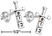 Sterling Silver Mini Love Cross Earrings 