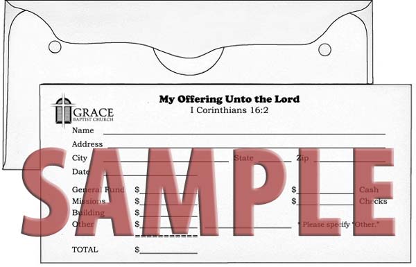 Custom Printed Church White Envelopes
