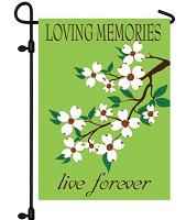 Embroidered Loving Memories Live Forever Cemetery Flag 