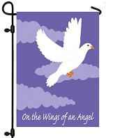 Embroidered Wings of An Angel Cemetery Flags 
