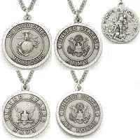 Sterling Silver army navy marine military necklace